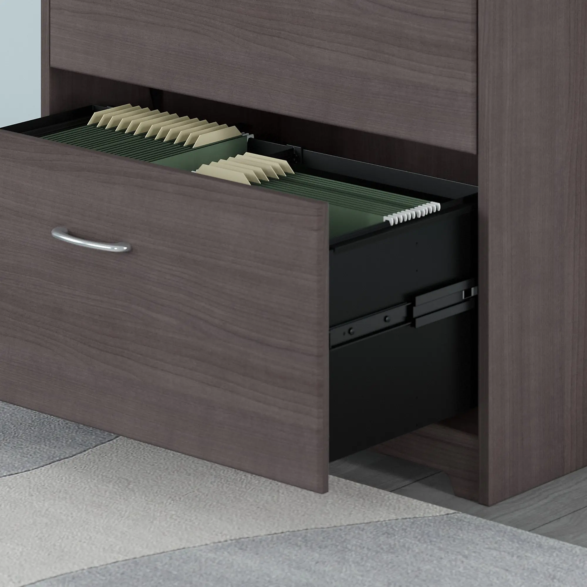 WC31780 Cabot Heather Gray 2 Drawer Lateral File Cabinet - Bush Furniture-3