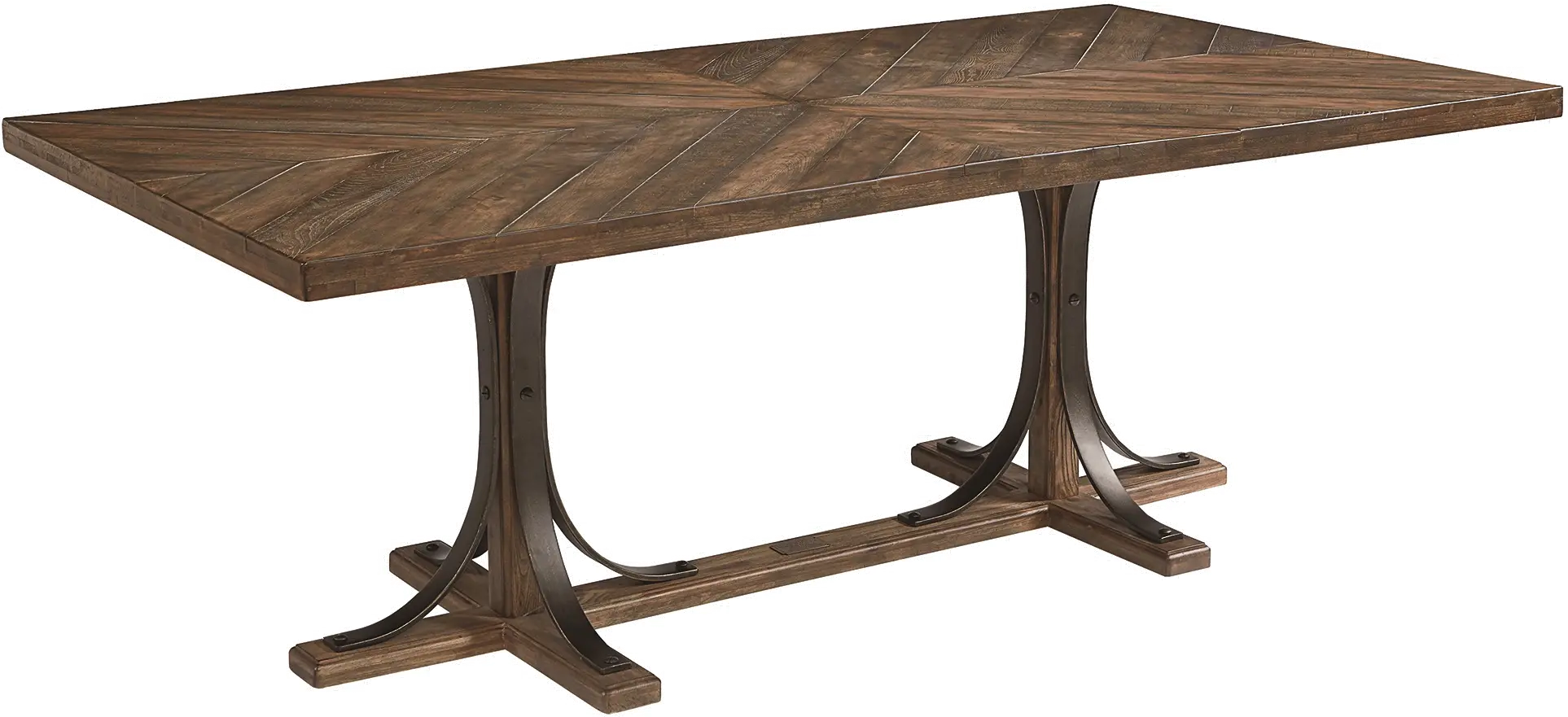 4010201H Magnolia Home Furniture Iron Trestle Dining Room Table-1