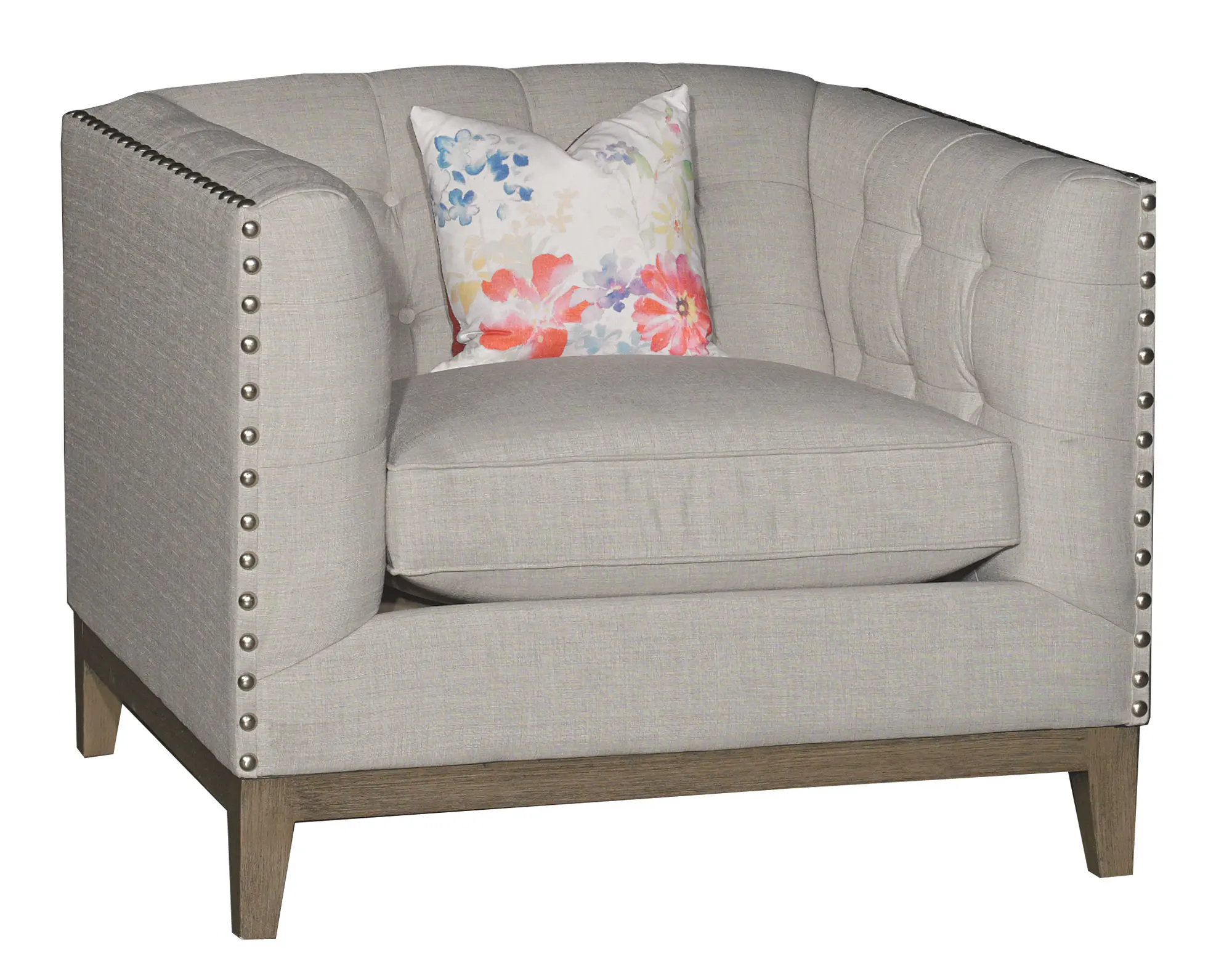  Mid Century Modern Taupe Chair - Gail-1