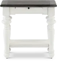 European Cottage Charcoal Gray & White Side Table