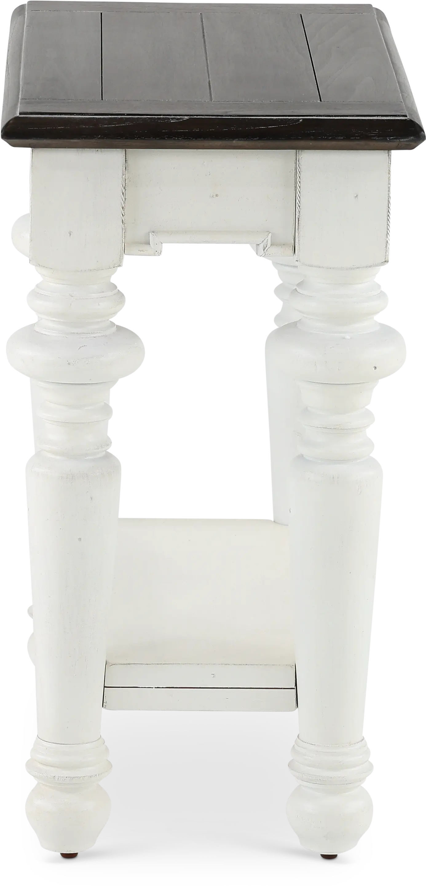European Cottage Charcoal Gray & White Side Table-6