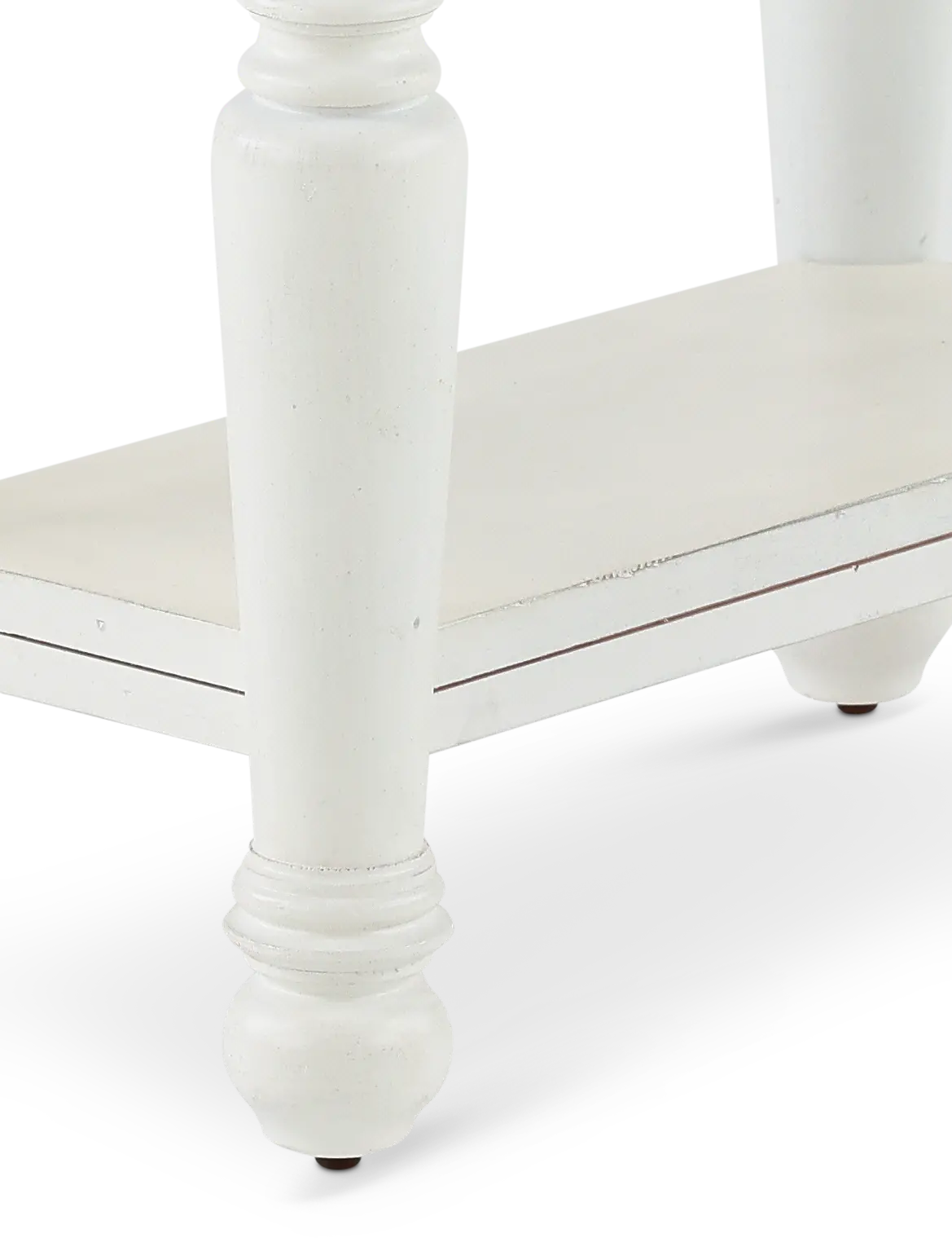 European Cottage Charcoal Gray & White Side Table-2