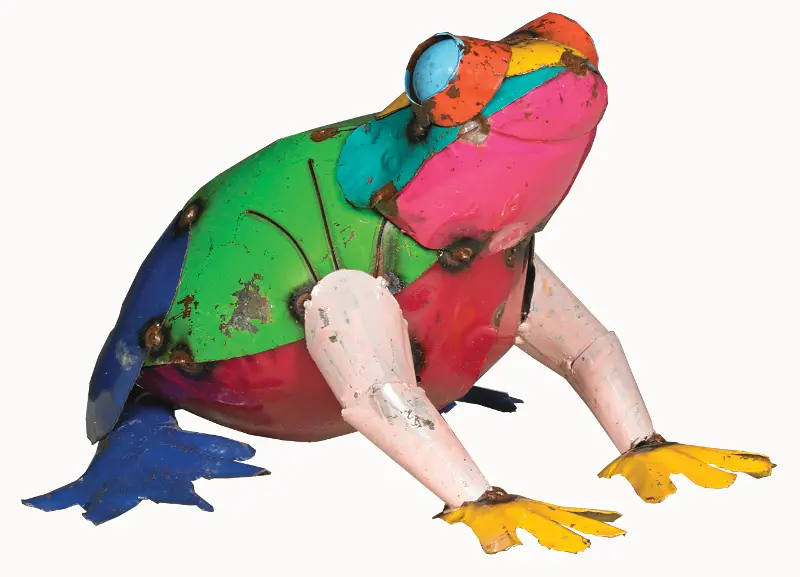 Medium Multi-Color Metal Frog