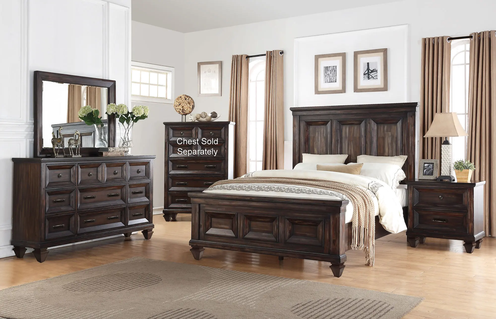 Sevilla Brown 4 Piece Queen Bedroom Set-2