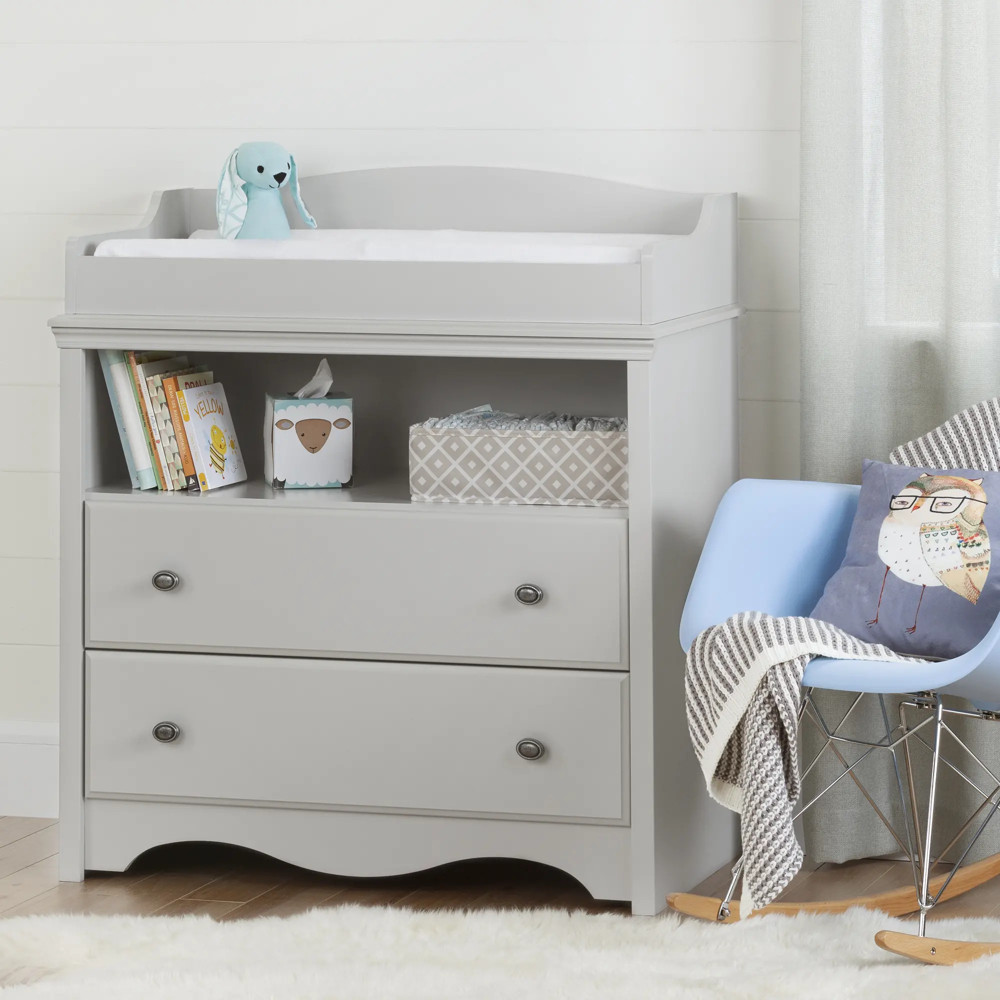 10231 Angel Gray Changing Table with Drawers - South Shore-2