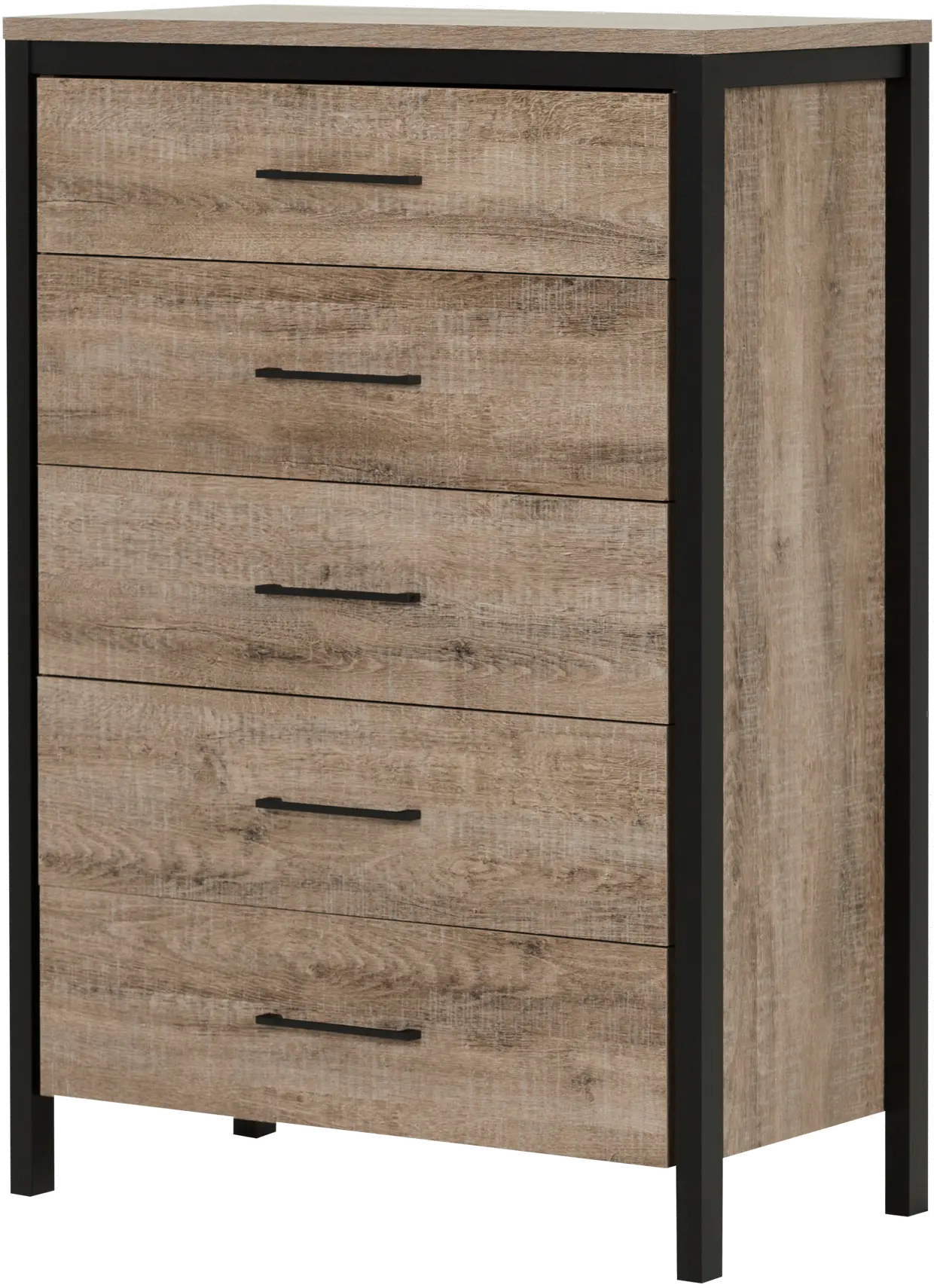 10492 Weathered Oak 5-Drawer Chest - South Shore-1