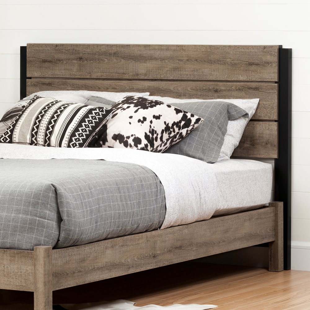 Modern Farmhouse Weathered Oak Queen Headboard - Munich