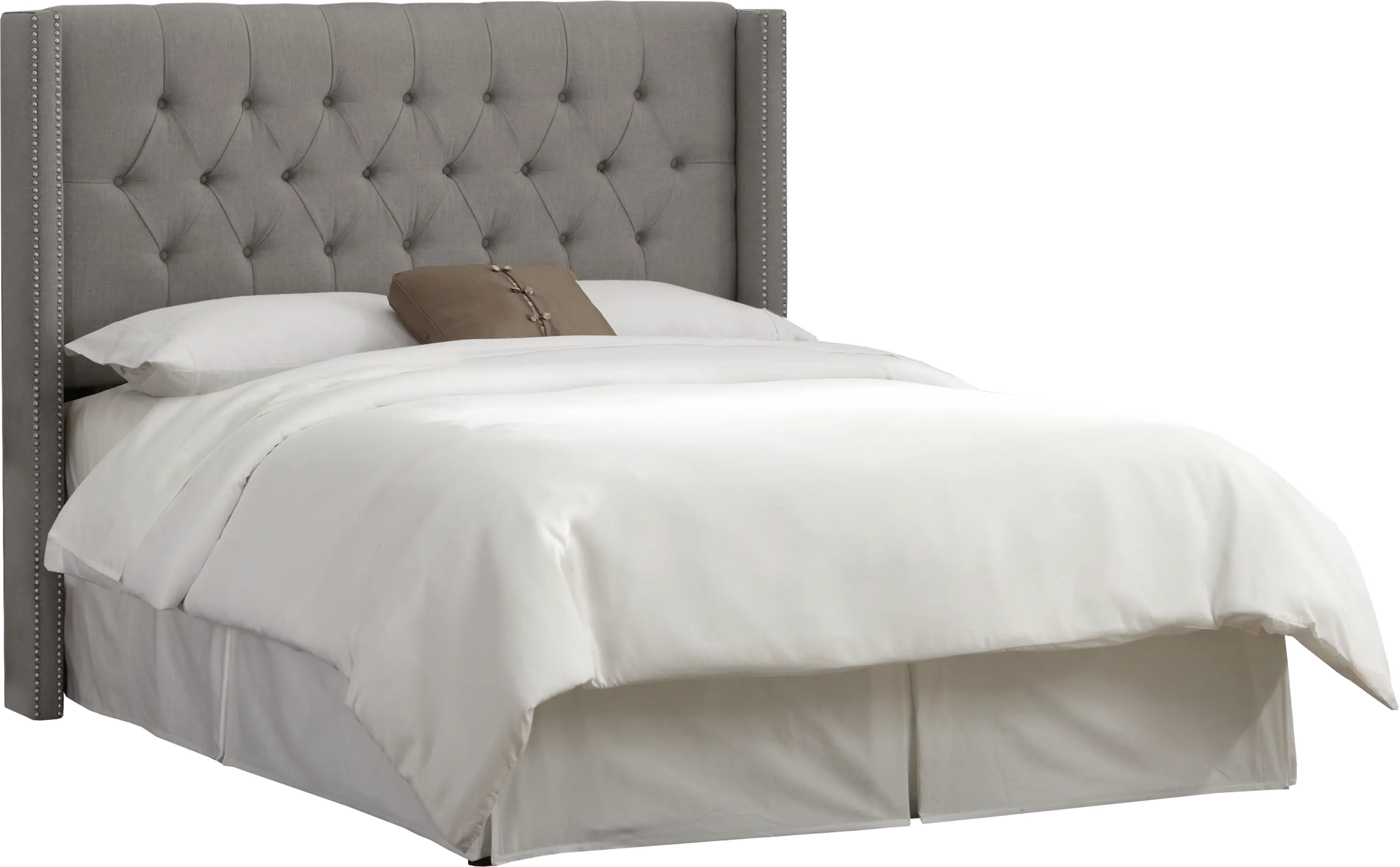 141NB-PWLNNGR Abigail Gray Diamond Tufted Wingback Full Headboard - Skyline Furniture-1