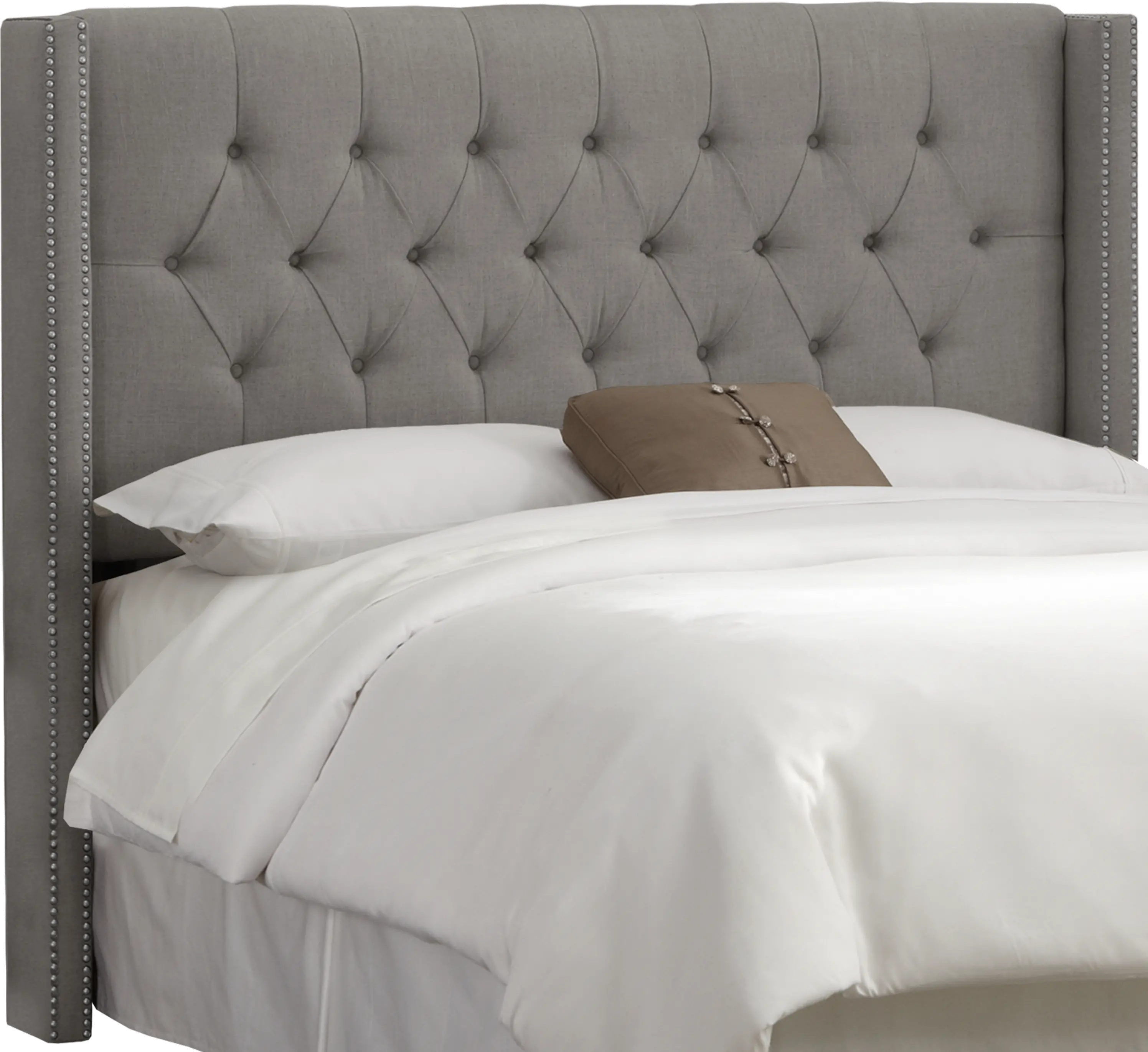 143NB-PWLNNGR Abigail Gray Diamond Tufted Wingback King Headboard - Skyline Furniture-3