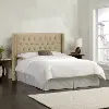 144NB-BRLNNSND Abigail Tan Diamond Tufted Wingback California King Headboard - Skyline Furniture