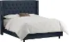 141NB-PWLNNNV Abigail Navy Blue Diamond Tufted Wingback Full Headboard - Skyline Furniture