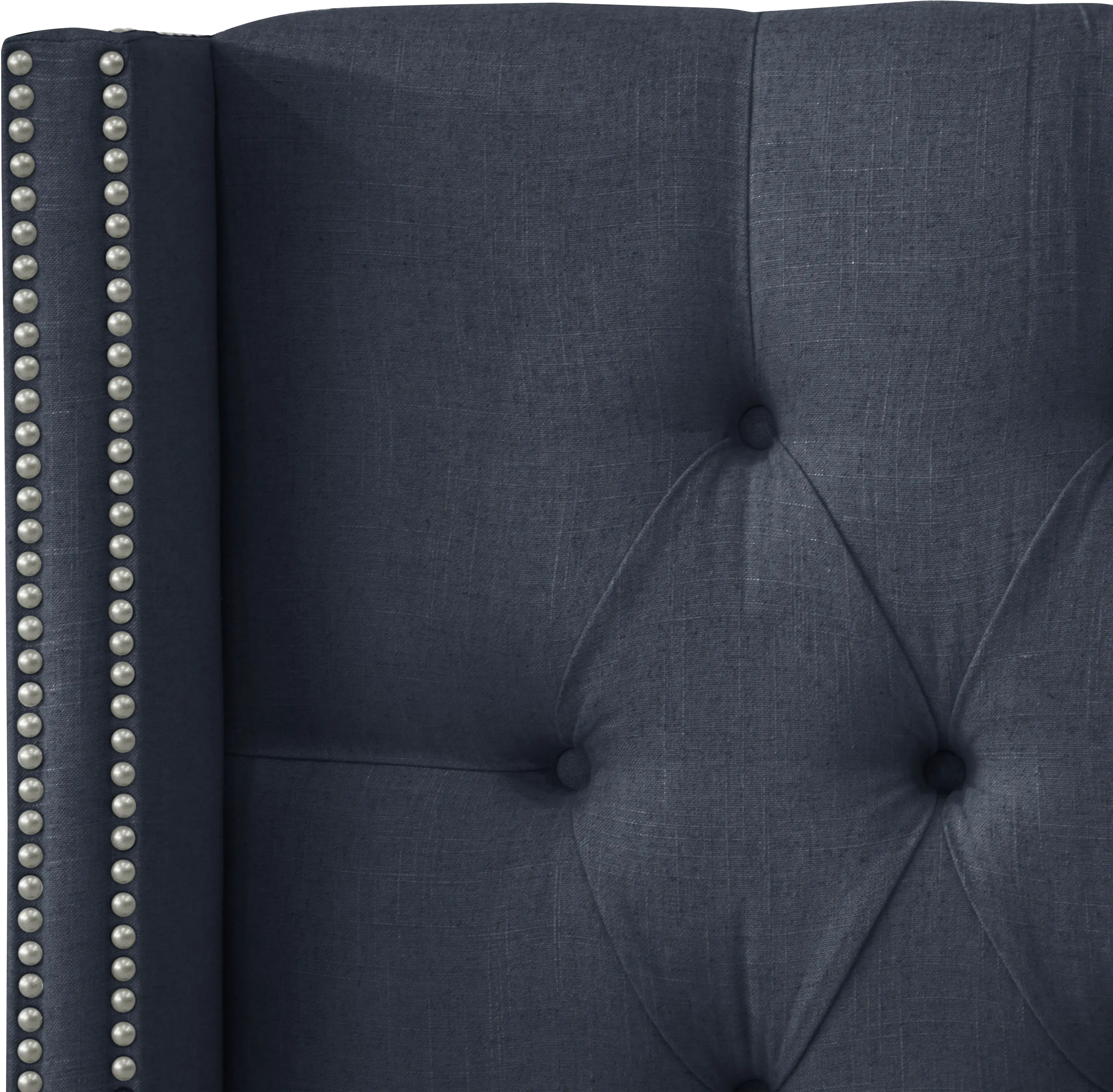 144NB-PWLNNNV Abigail Navy Blue Diamond Tufted Wingback California King Headboard - Skyline Furniture-2