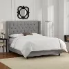 144NBBED-PWLNNGR Abigail Gray Diamond Tufted Wingback California King Bed - Skyline Furniture