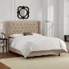 143NBBED-BRLNNSND Abigail Tan Diamond Tufted Wingback King Bed - Skyline Furniture