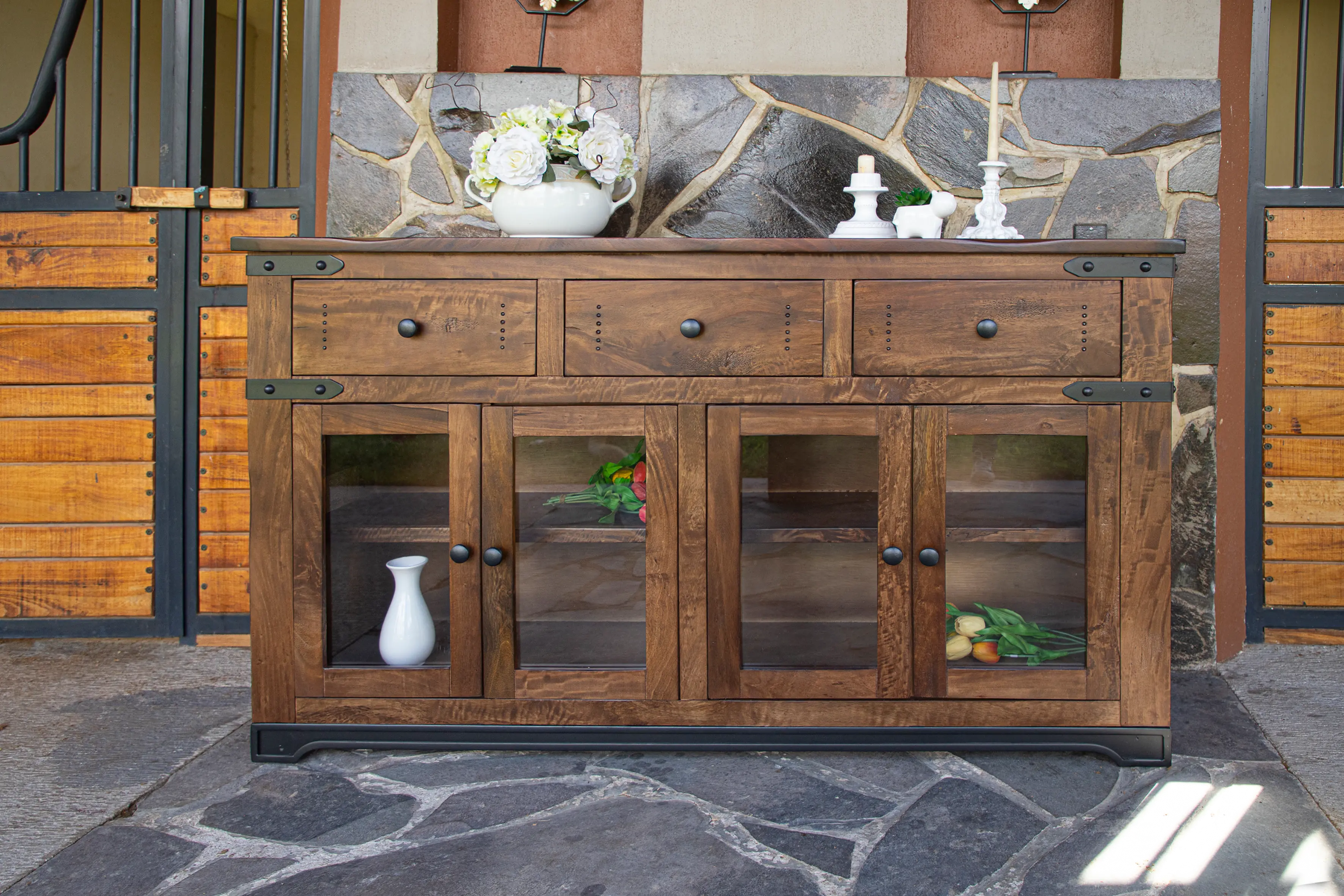 Parota Natural Mango Wood Console-2
