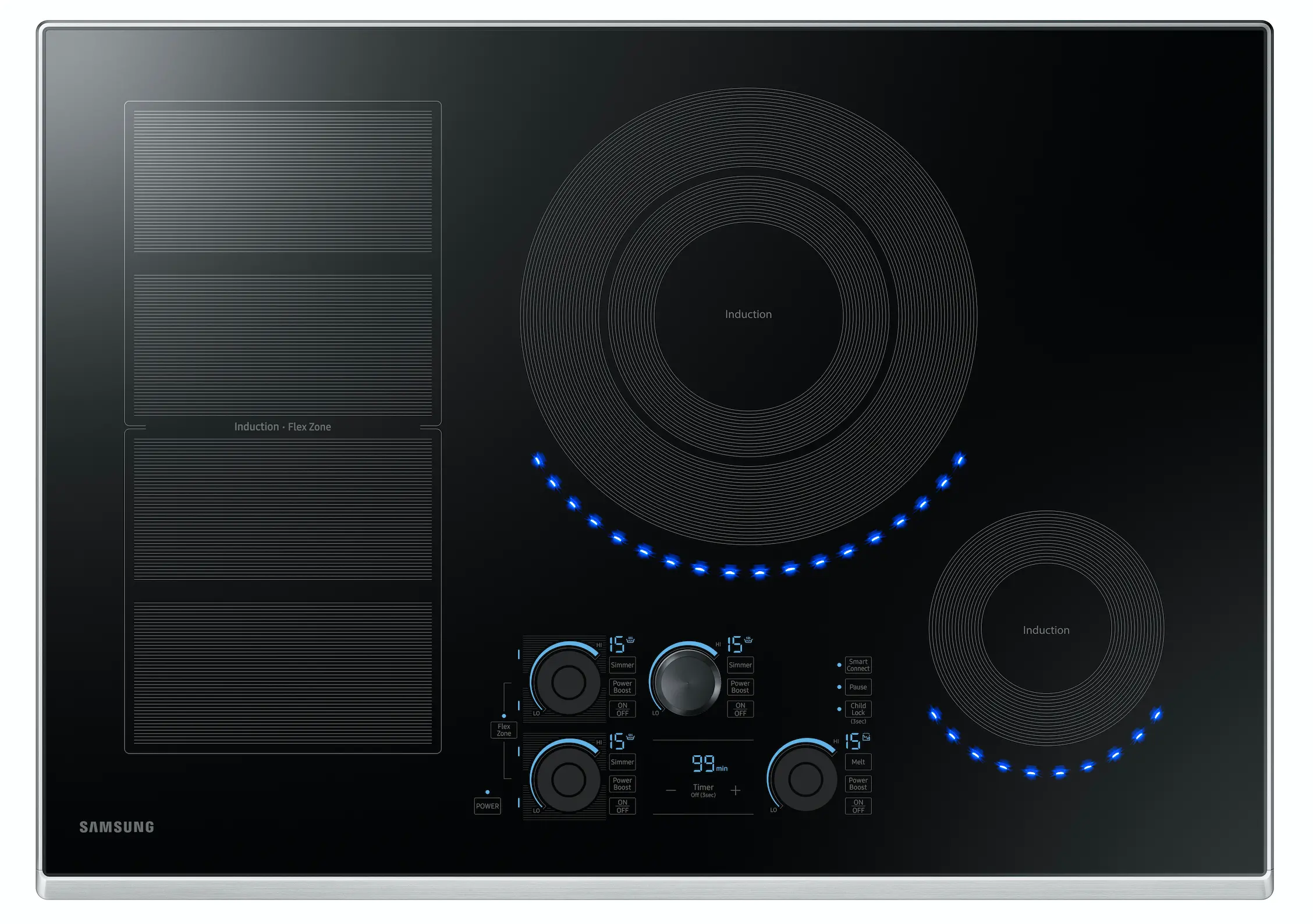 NZ30K7880US Samsung 30 Inch Smart Induction Cooktop - Stainless Steel-1