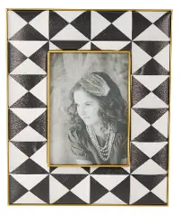 10 Inch Black and White Geometric Printed Picture Frame