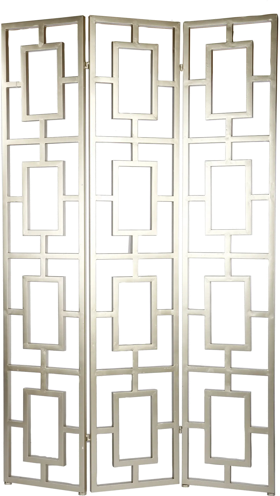 Open Silver 3-Panel Floor Screen-1