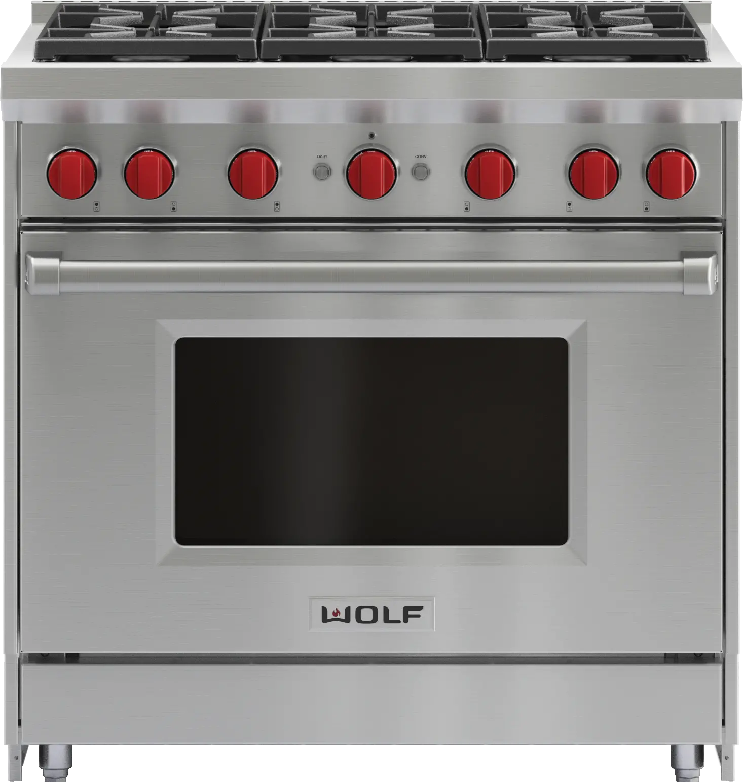 GR366-LP Wolf 5.5 cu ft LP Gas Range - Stainless Steel 36 Inch-1
