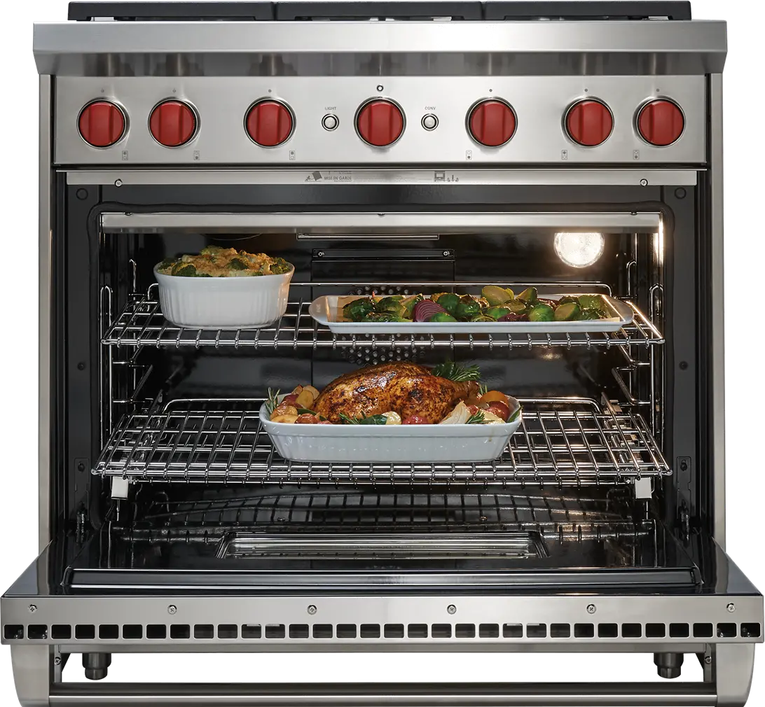 GR366-LP Wolf 5.5 cu ft LP Gas Range - Stainless Steel 36 Inch-2