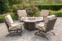  Davenport Collection 5 Piece Outdoor Patio Fire Pit Set