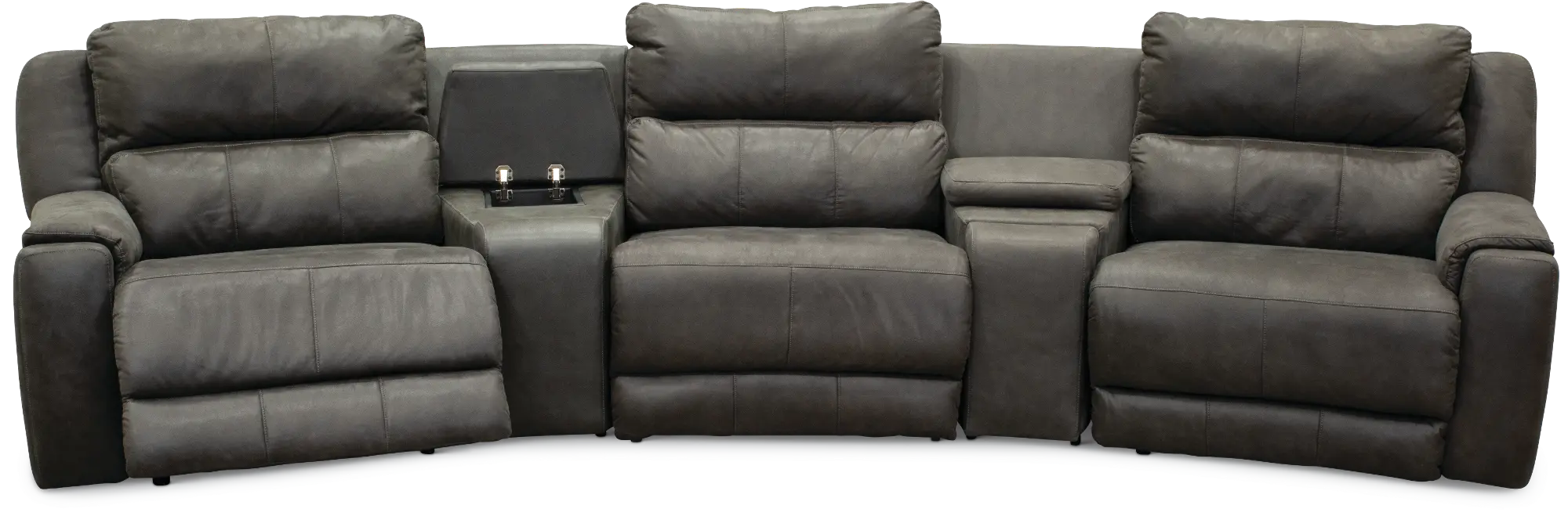 Dazzle Slate Gray 5 Piece Power Reclining Sectional-1