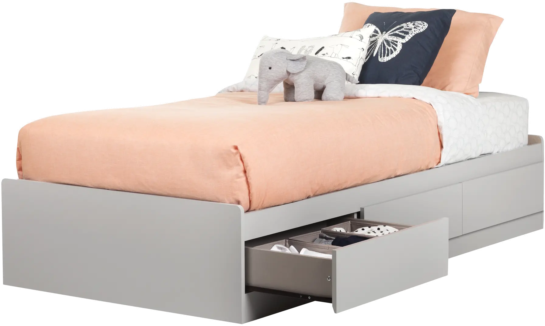 10580 Reevo Gray Twin Mates Bed (39 Inch) - South Shore-1