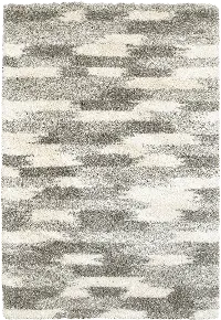 Henderson 5 x 8 Geometric Shag Gray and Ivory Area Rug