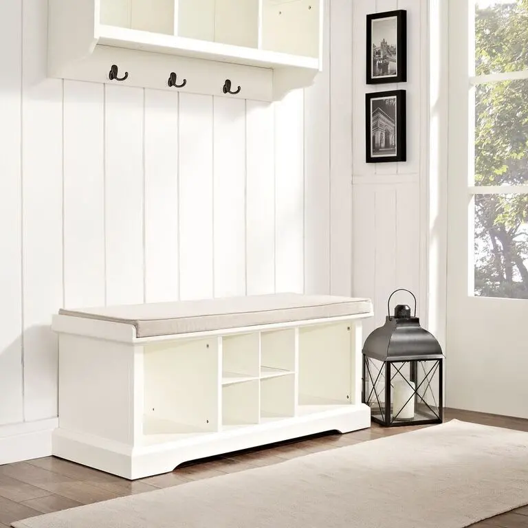 CF6003-WH White Entryway Storage Bench - Brennan-2