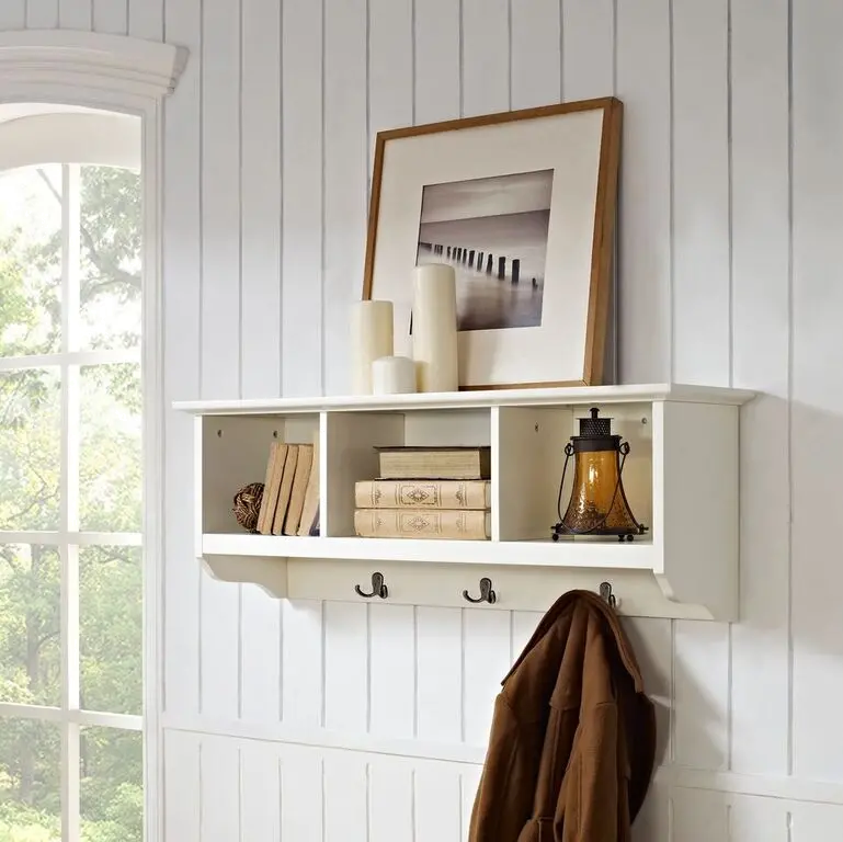 CF6004-WH Brennan White Entryway Storage Shelf-2