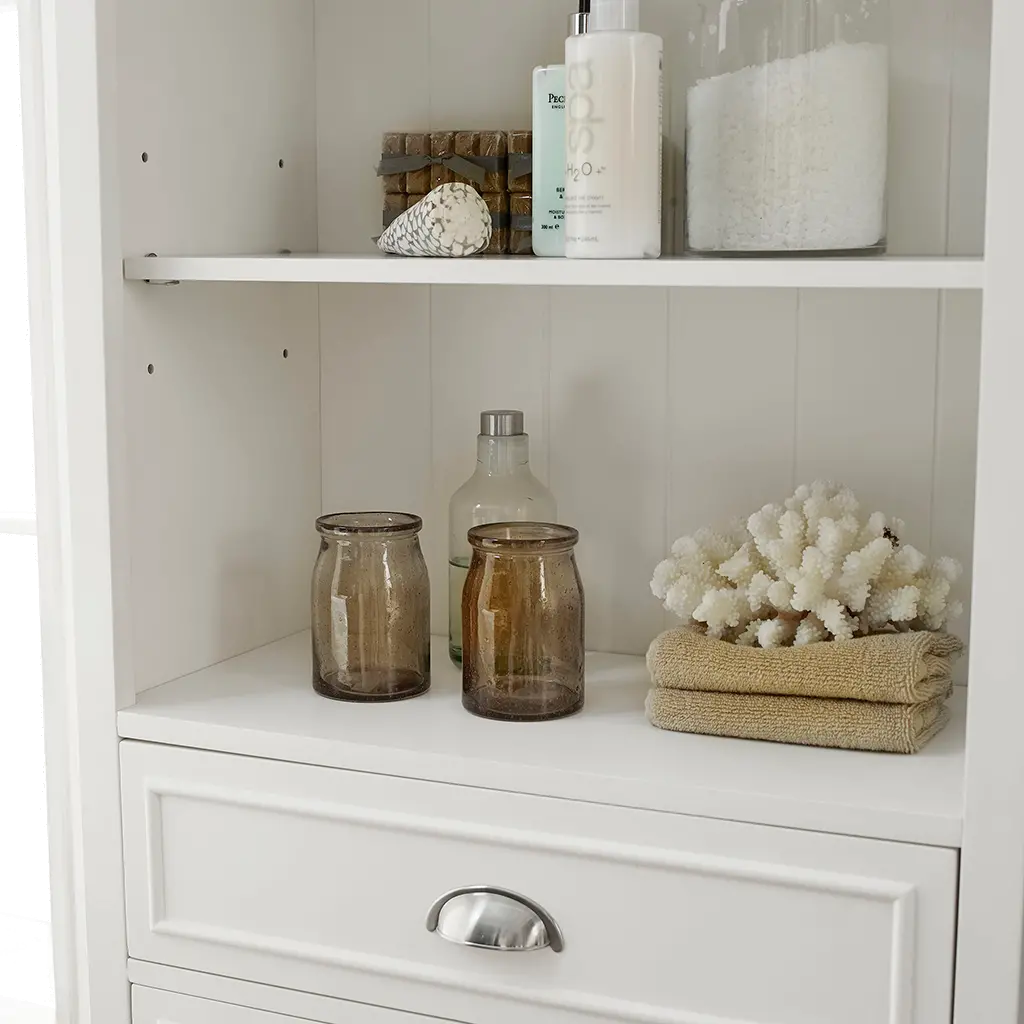 CF7001-WH Lydia Tall White Bathroom Cabinet-3