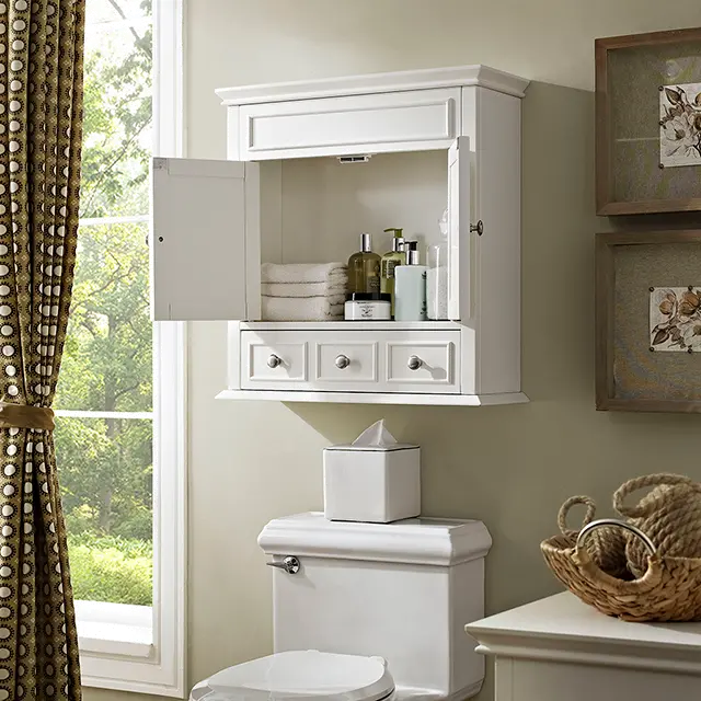 CF7004-WH Lydia Cream Bathroom Wall Cabinet-2