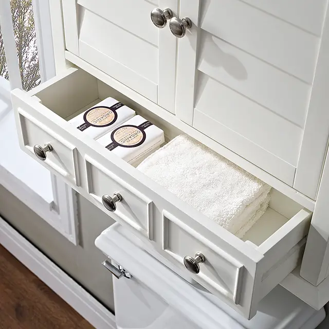 CF7004-WH Lydia Cream Bathroom Wall Cabinet-3