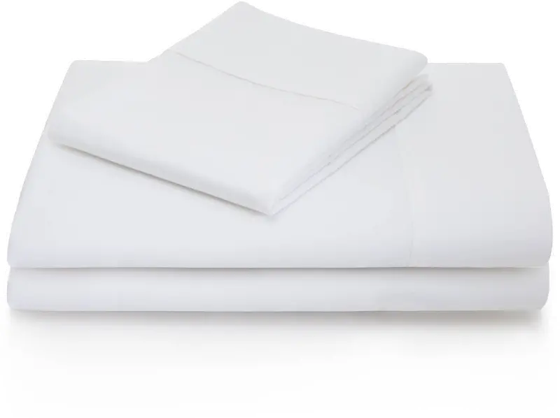 White Cotton Blend Twin Sheet Set
