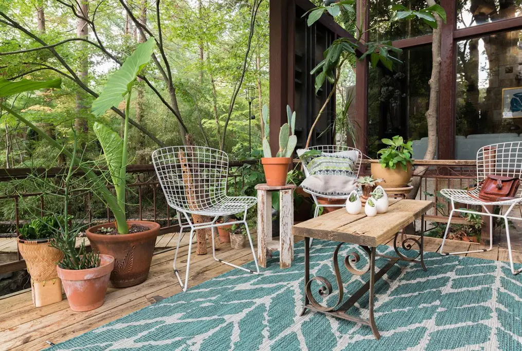 IE-02/5X8/ISLE Isle 5 x 8 Medium Teal and Gray Indoor-Outdoor Rug-3