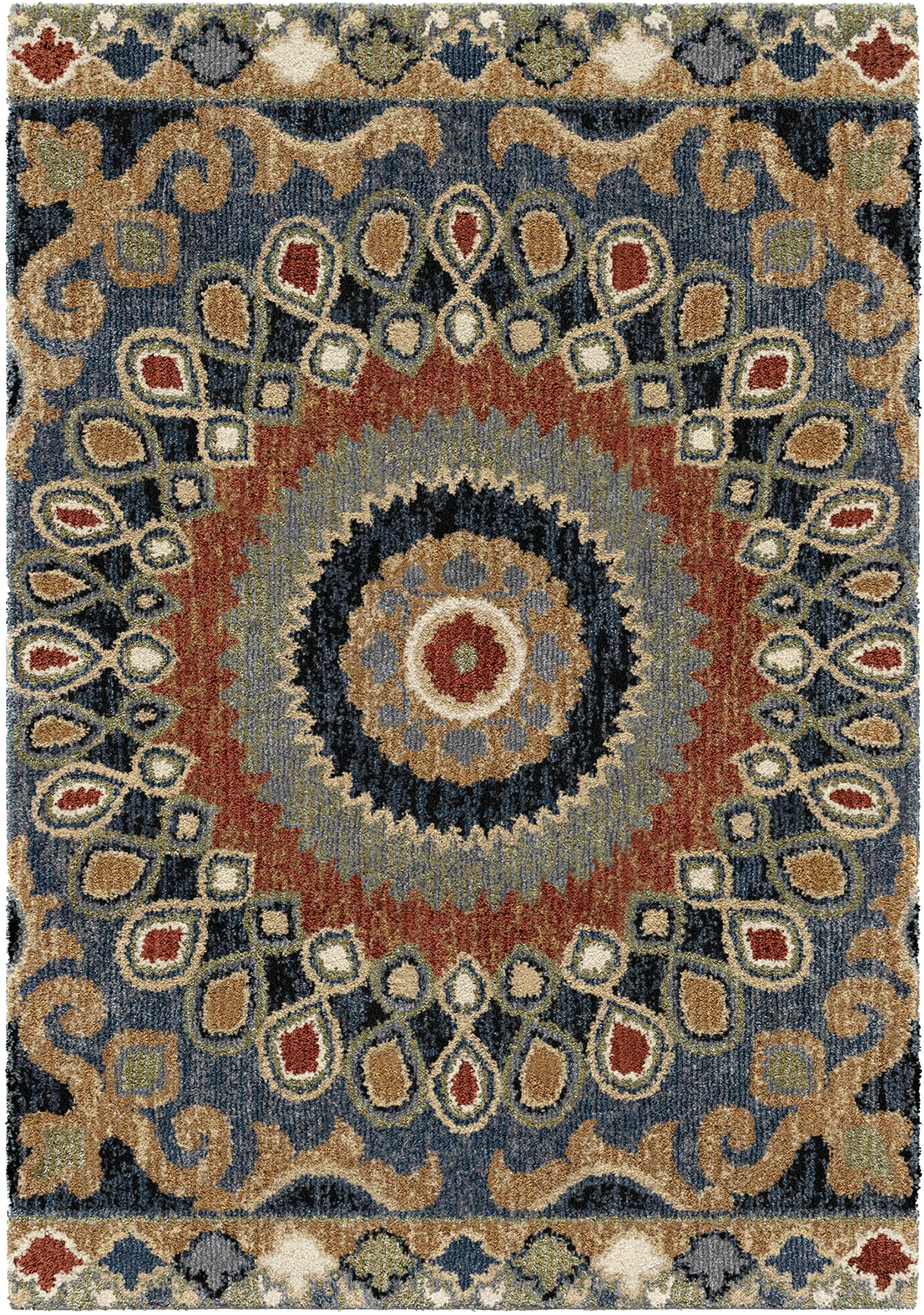 4412/8X11/WILDWEAVE Wild Weave 8 x 11 Indochina Blue, Red, and Green Area Rug-1