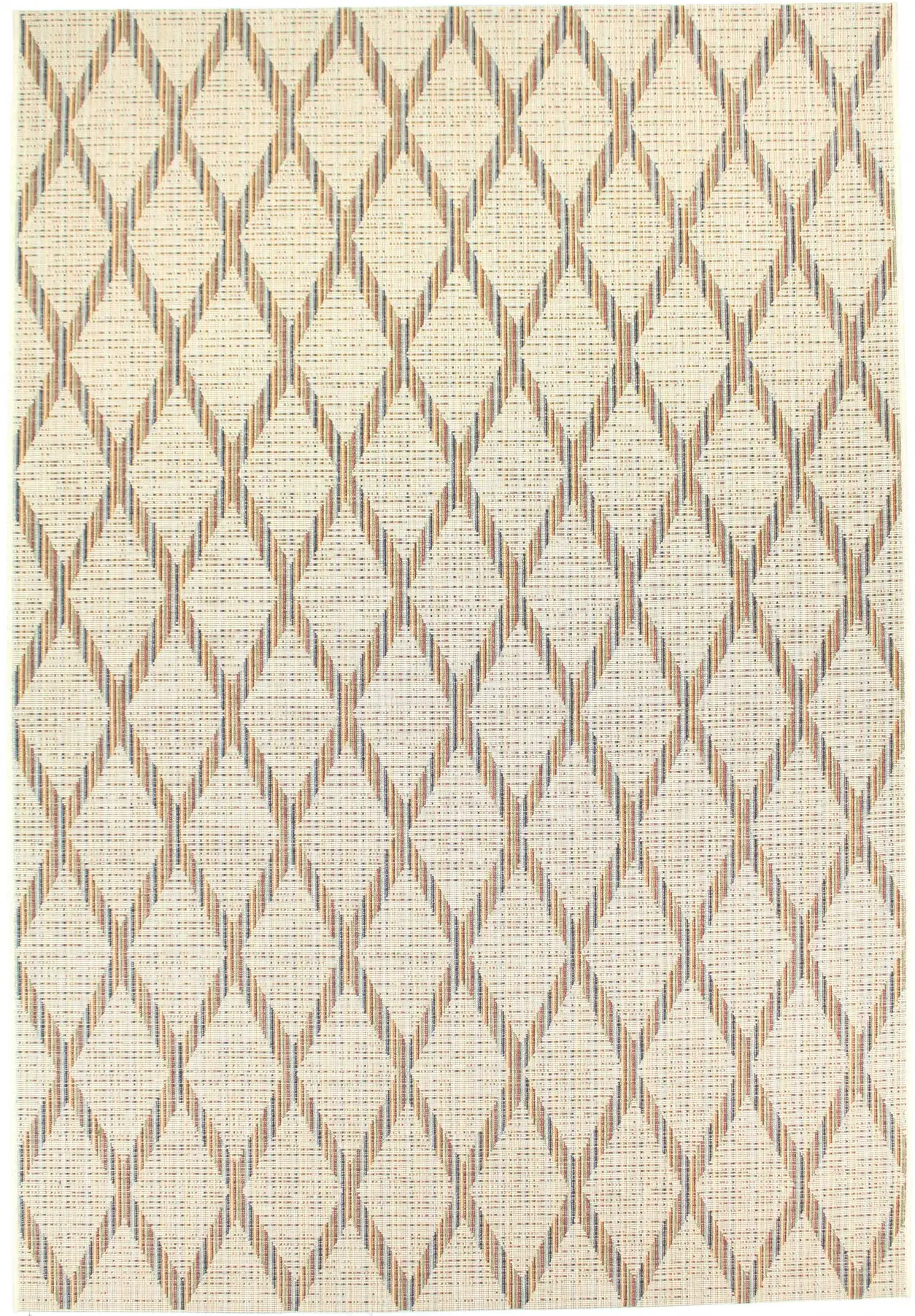 8 x 11 Large Ivory & Beige Indoor-Outdoor Rug - Veranda-1
