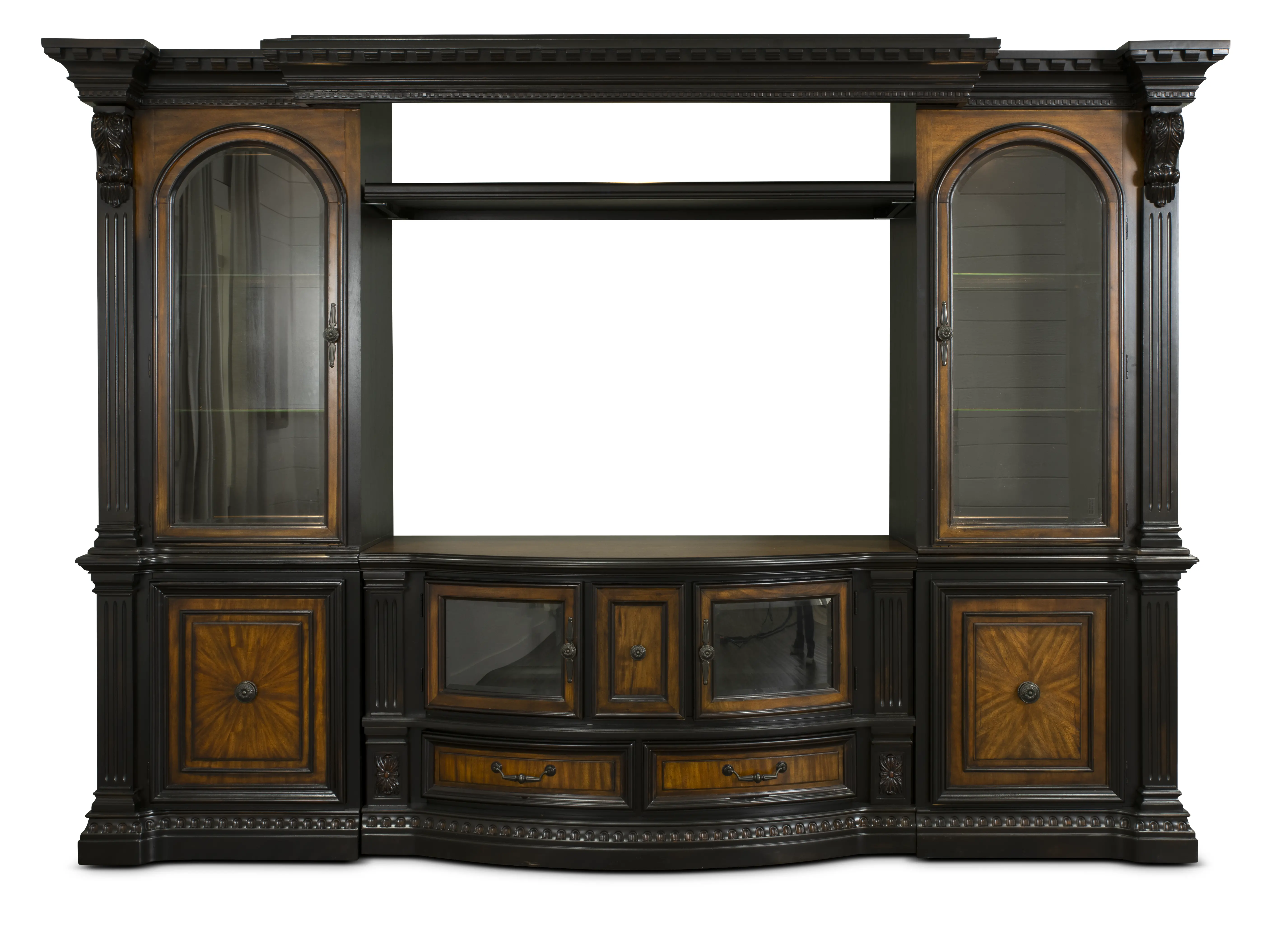 Grand Estates Brown 6 Piece Entertainment Center-1