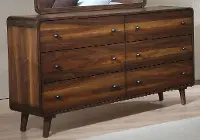 Walnut Brown Mid Century Modern Dresser - Yasmin