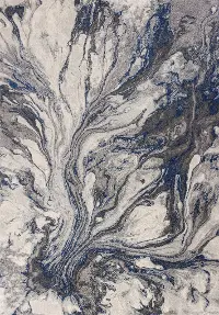 Illusions 8 x 11 Gray and Blue Area Rug
