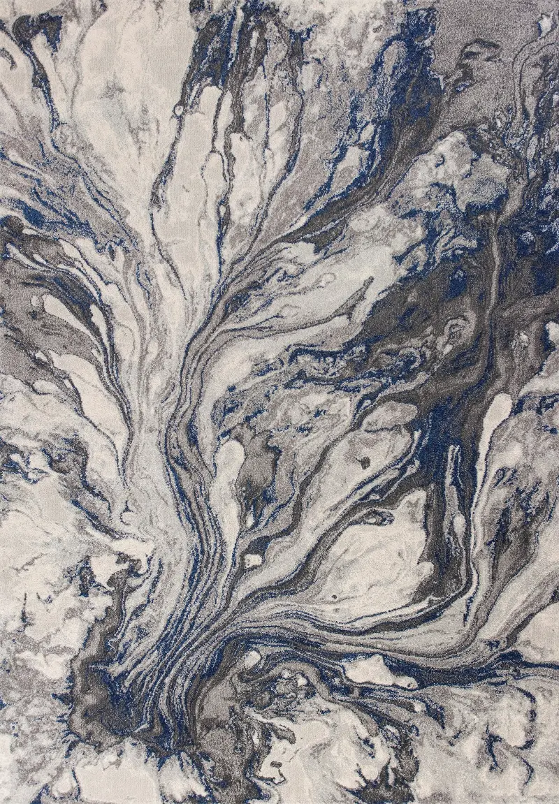 Illusions 8 x 11 Gray and Blue Area Rug