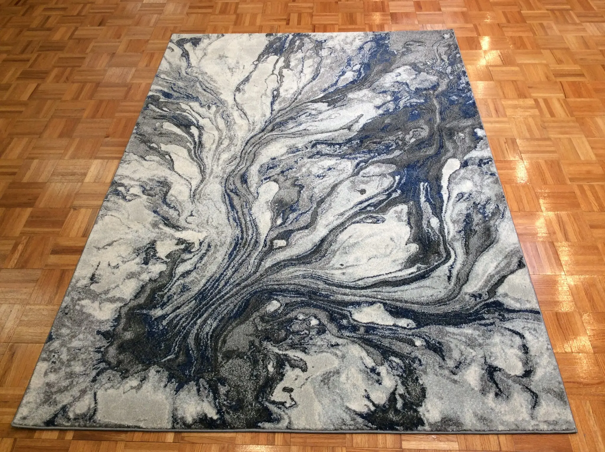 Illusions 8 x 11 Gray and Blue Area Rug-2