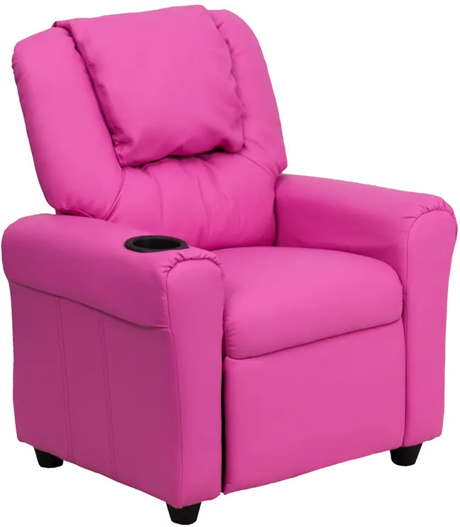 Mini Me Kids Hot Pink Recliner with Cup Holder-1