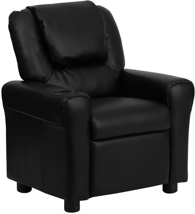 Mini Me Kids Black Recliner with Cup Holder-1
