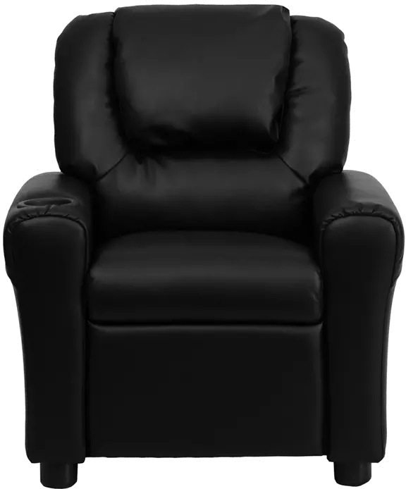 Mini Me Kids Black Recliner with Cup Holder-3