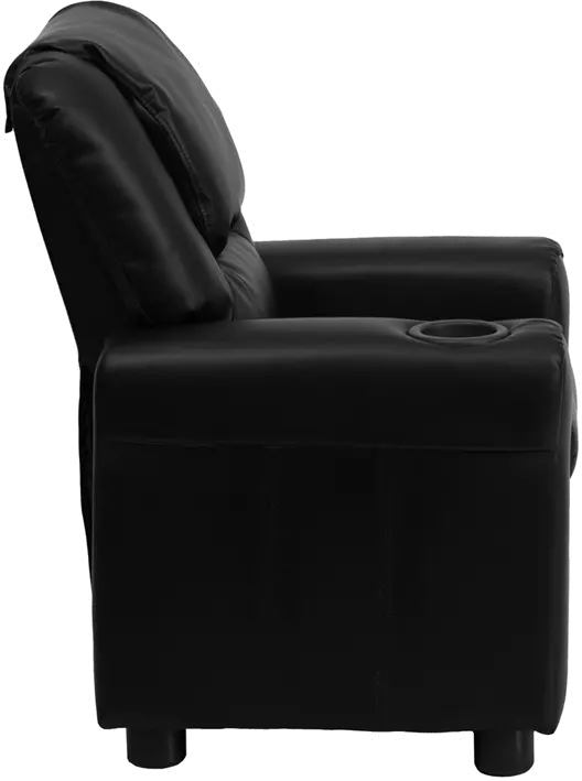 Mini Me Kids Black Recliner with Cup Holder-4