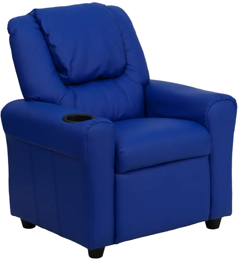 Mini Me Kids Blue Recliner with Cup Holder