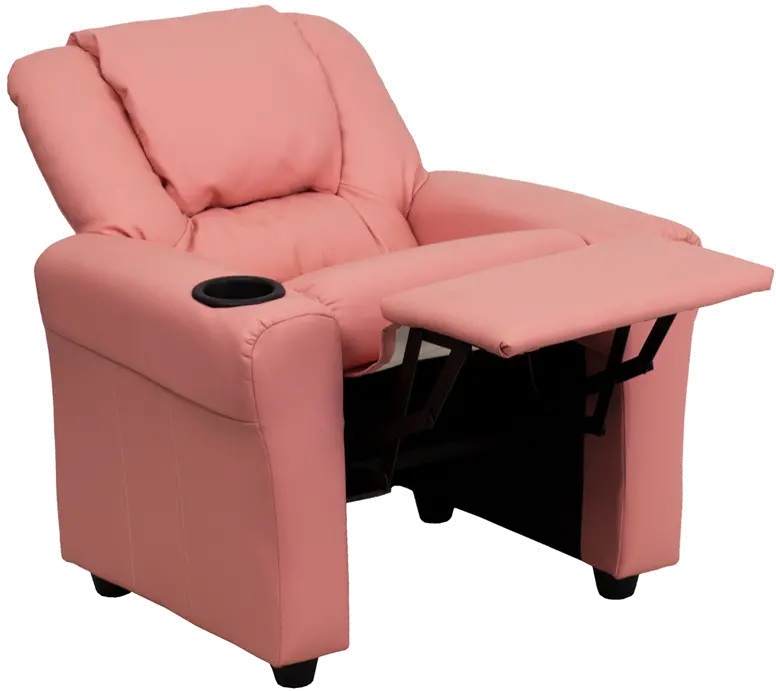 Mini Me Kids Pink Recliner with Cup Holder-5