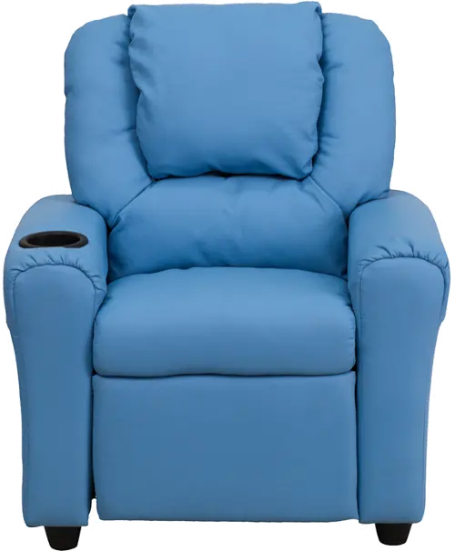 Mini Me Kids Light Blue Recliner with Cup Holder | RC Willey