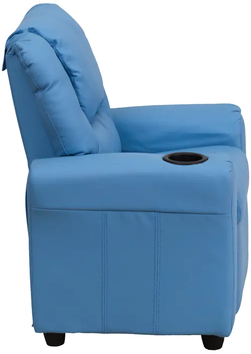 Mini Me Kids Light Blue Recliner with Cup Holder-4